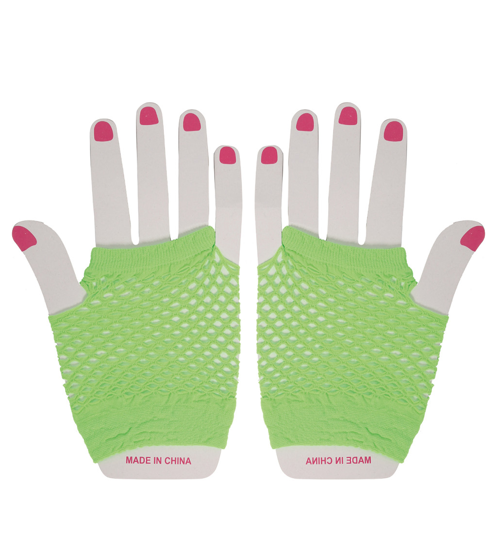 Retro rukavice – neon zelené, 11 cm