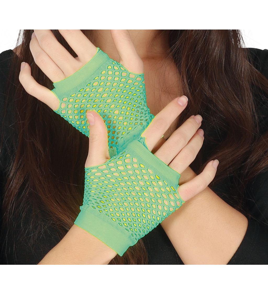 Retro rukavice – neon zelené, 11 cm