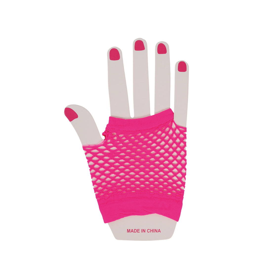 Retro rukavice – neon fuchsiová, 11 cm