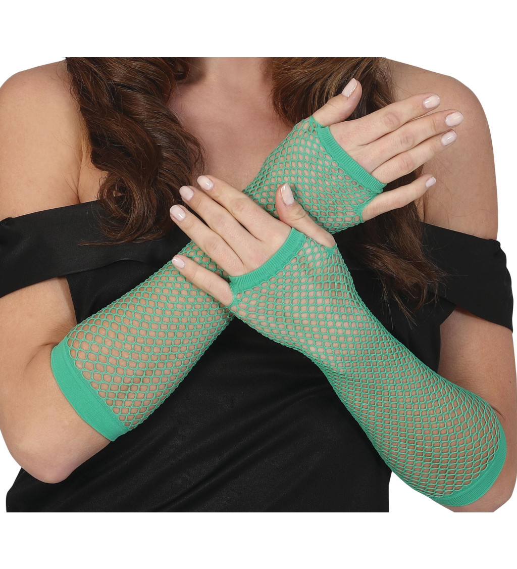 Retro rukavice – zelené, dlouhé