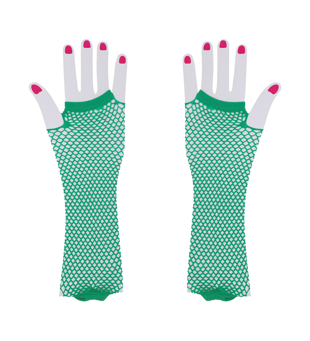Retro rukavice – zelené, dlouhé