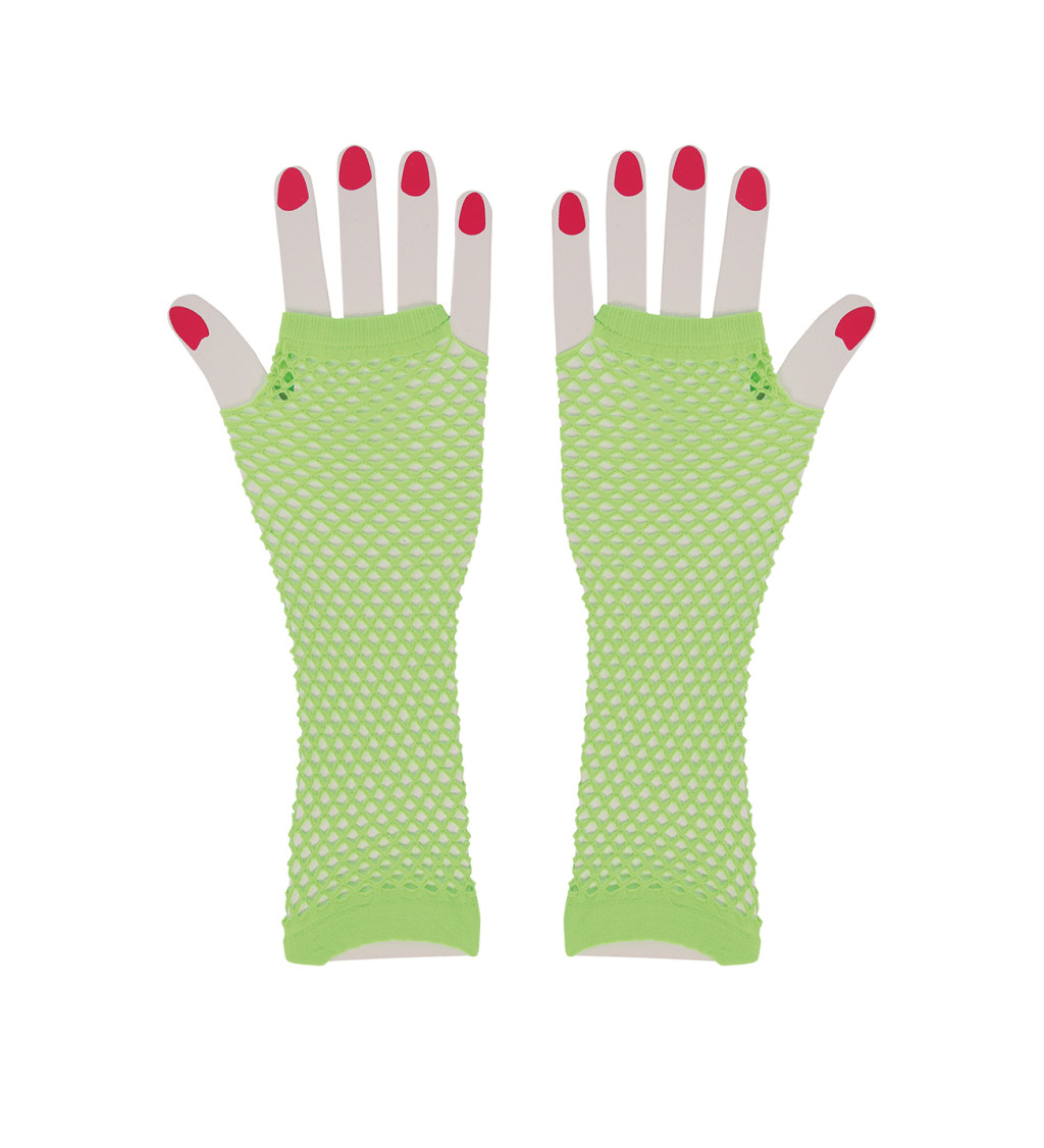 Retro rukavice – neon zelené, dlouhé