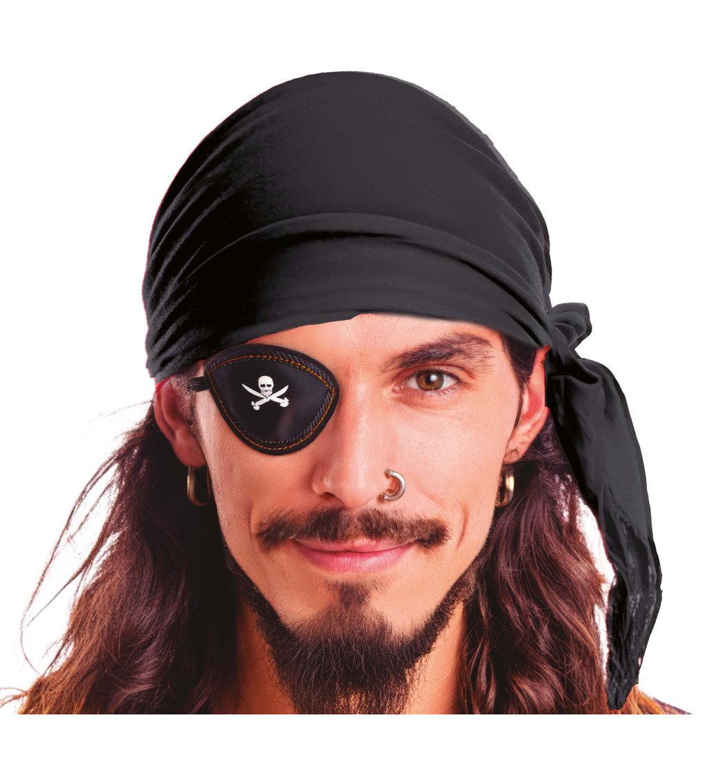Dobrodružný pirátský šátek – černý
