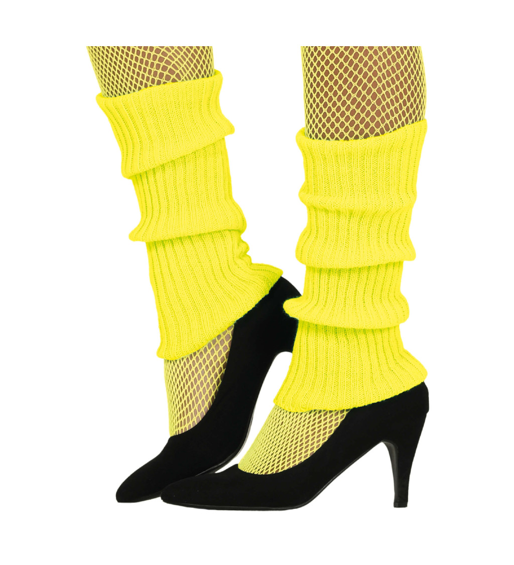 Retro návleky na nohy – žluté