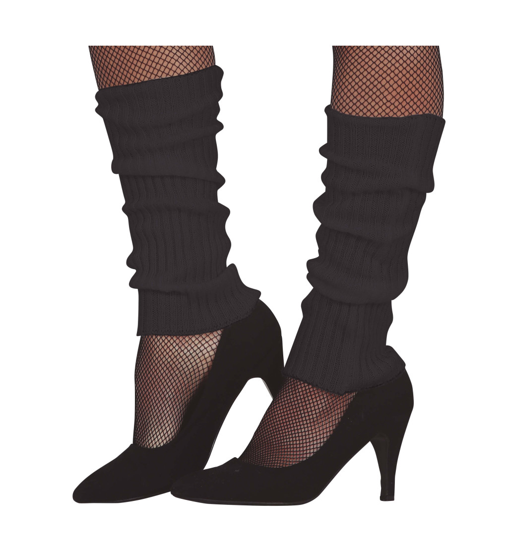 Retro návleky na nohy – černé