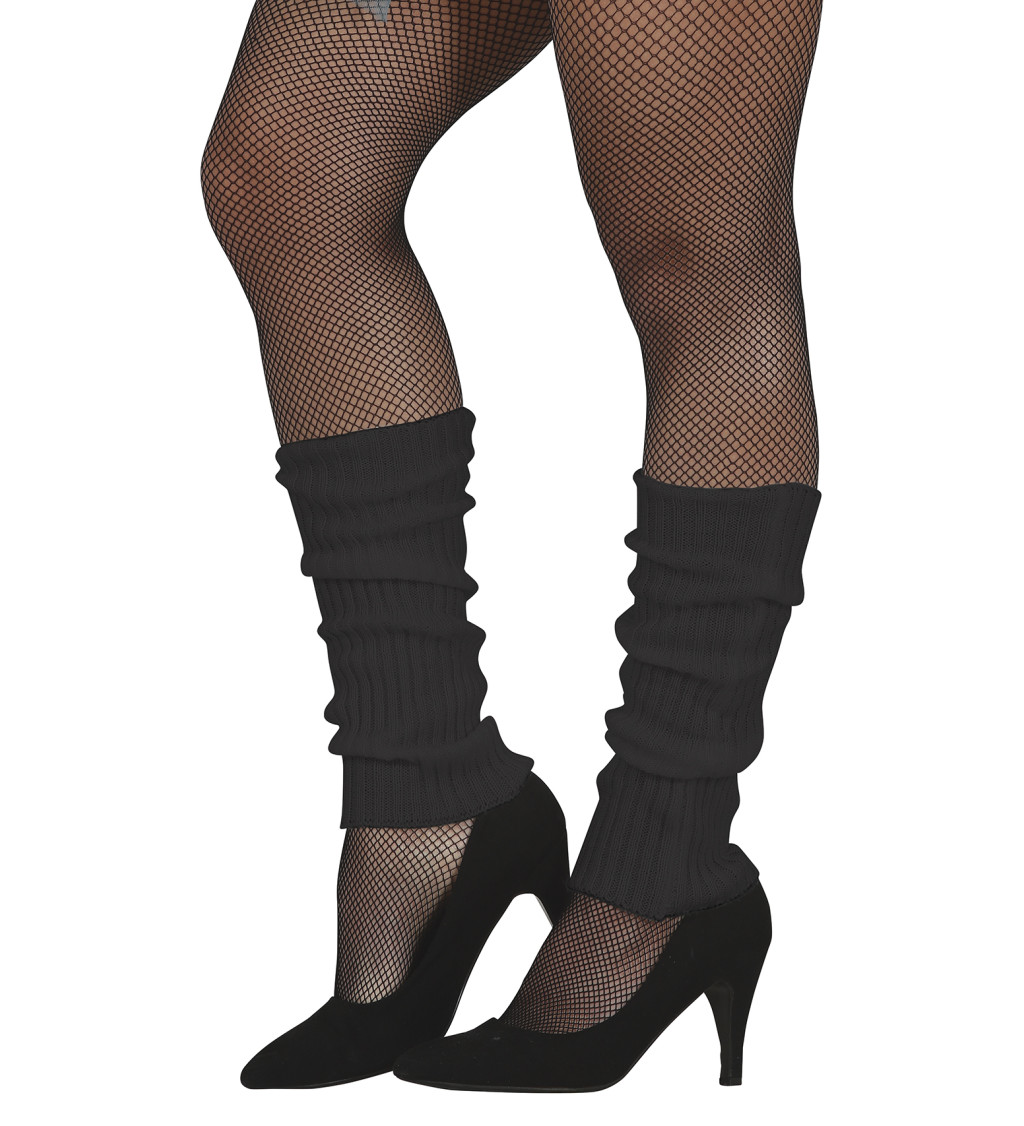 Retro návleky na nohy – černé