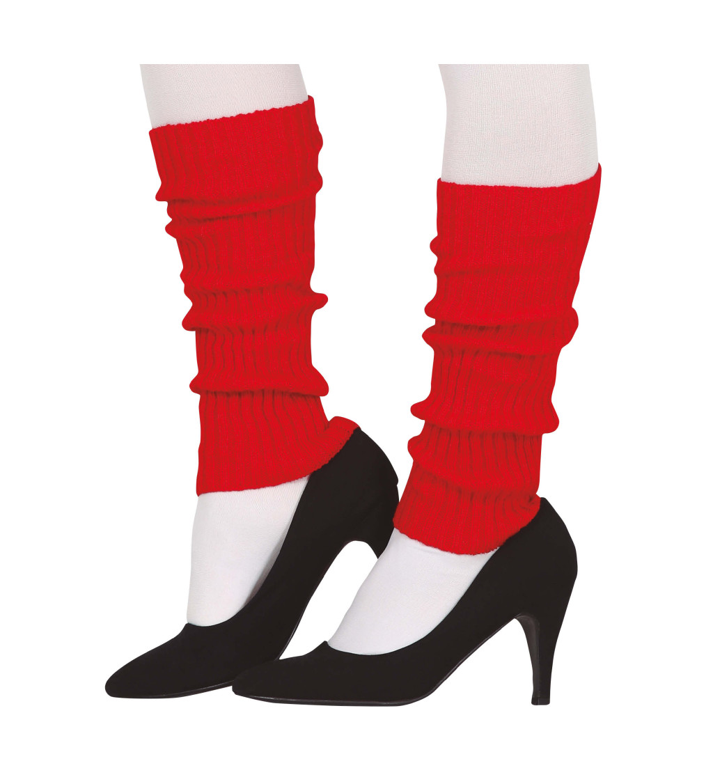 Retro návleky na nohy – červené