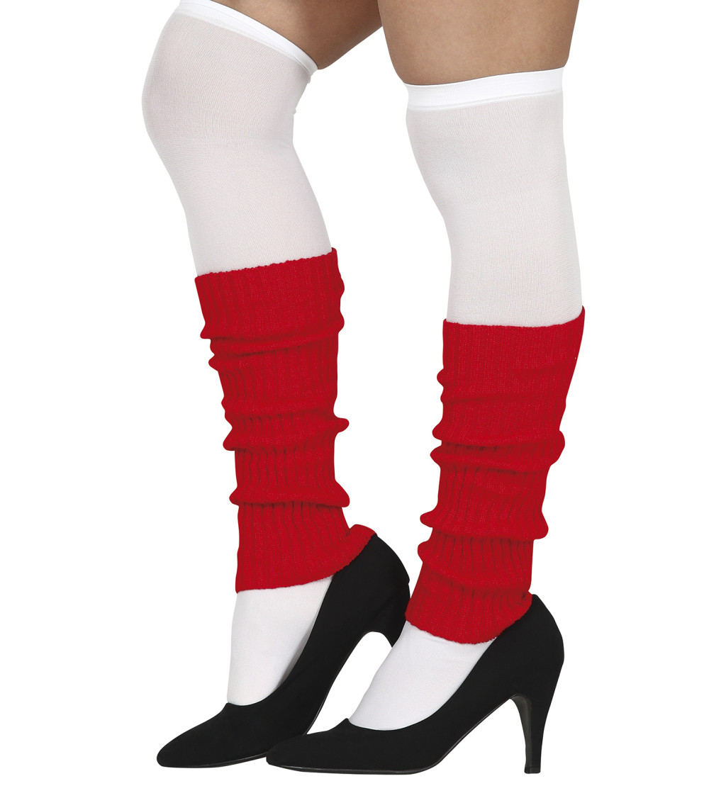 Retro návleky na nohy – červené