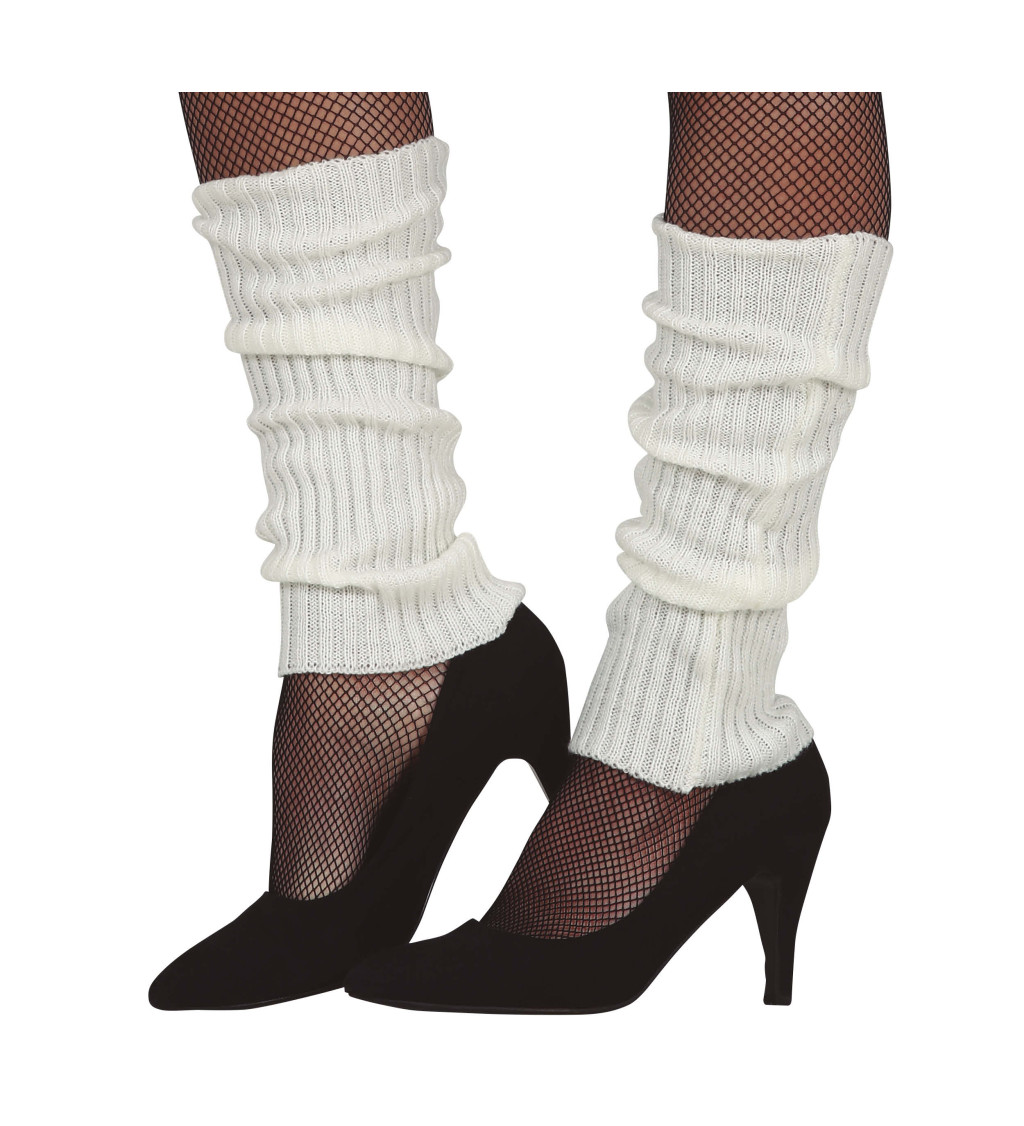 Retro návleky na nohy – bílé