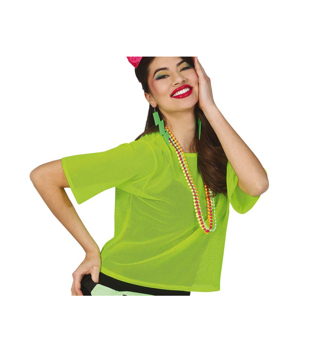 Retro síťované tričko – neon zelené