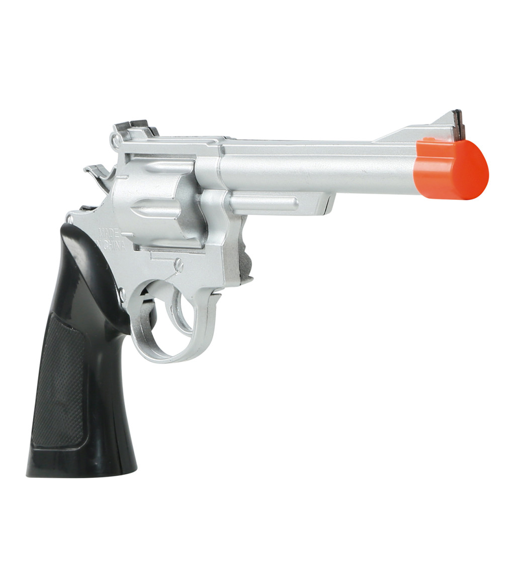 Westernový doplněk – stříbrná pistole