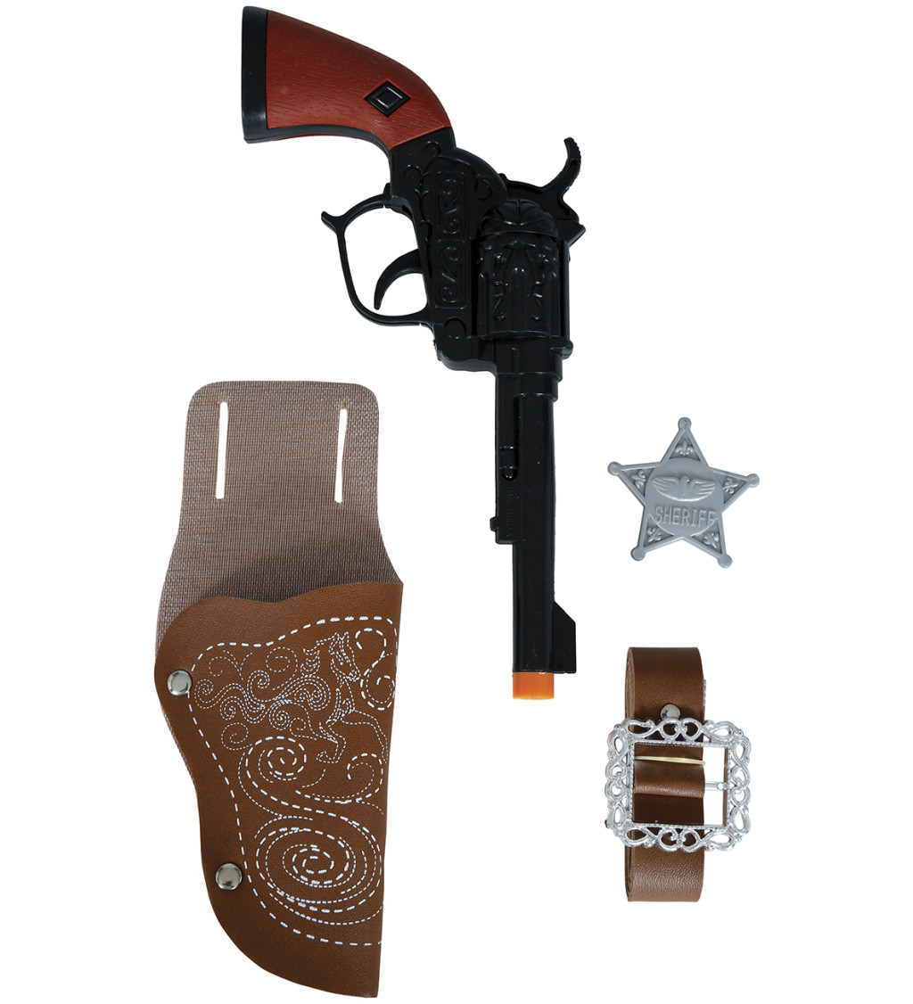 Kovbojská sada – pásek, pistole a pouzdro