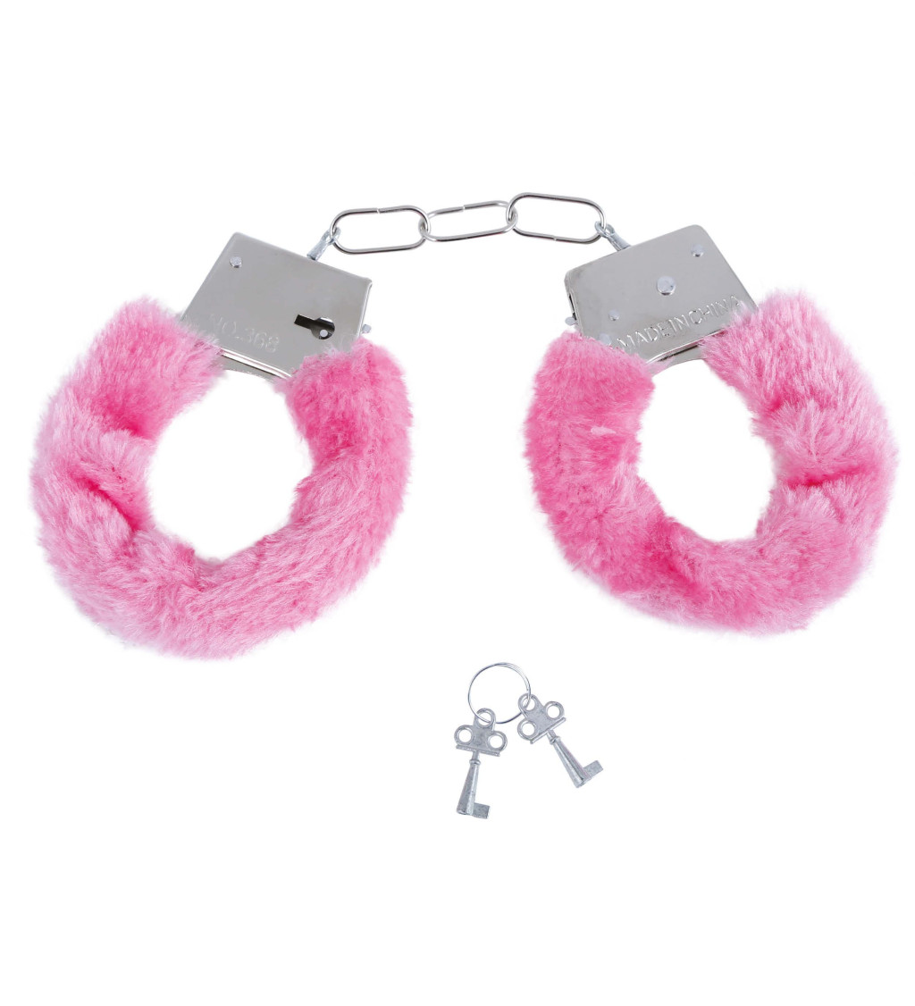 Plyšová pouta – růžová barva