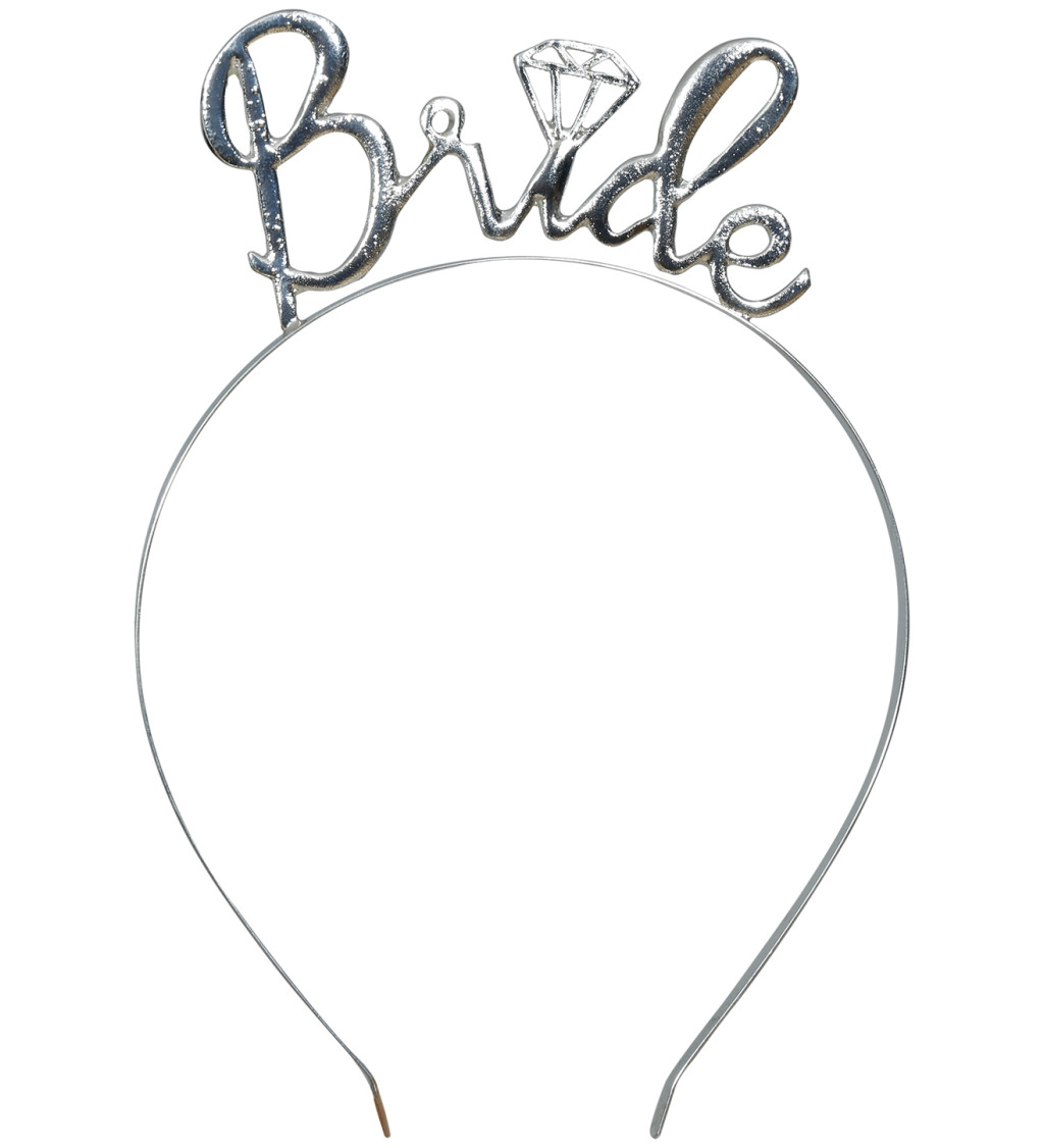 Kovová svatební čelenka - stříbrná