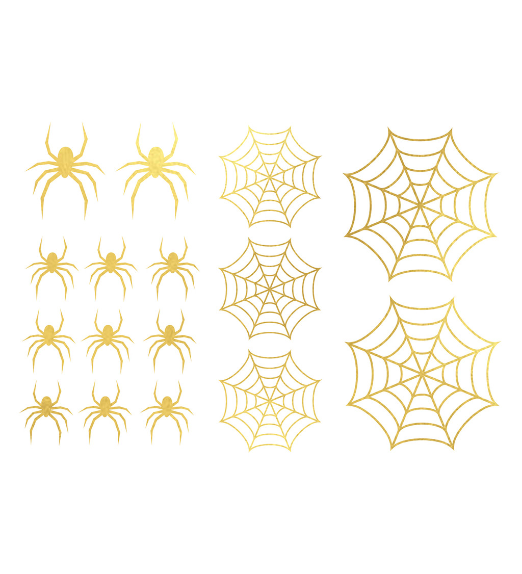 Zlaté dočasné tetování s halloweenskými motivy