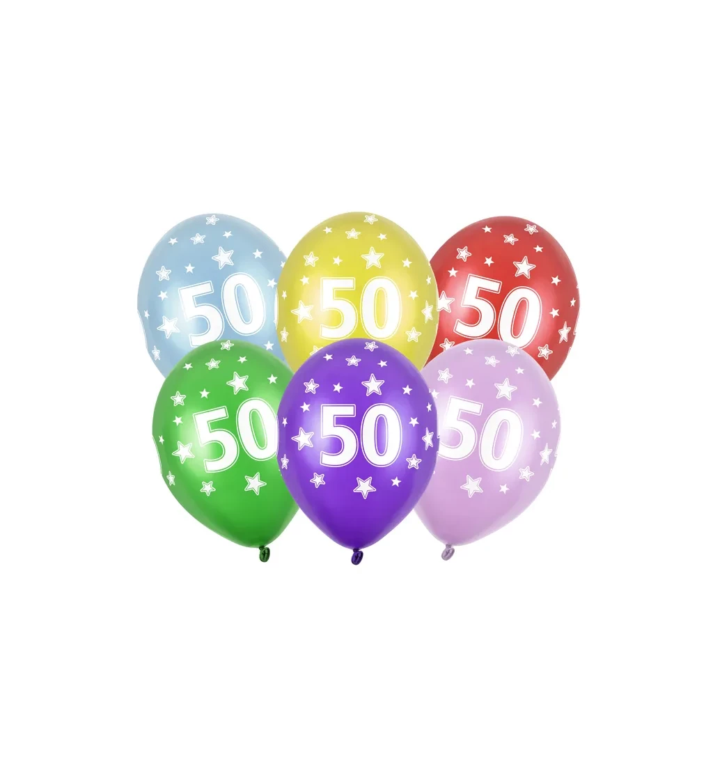 Narozeninový balónek s číslicí 50 - 6 ks