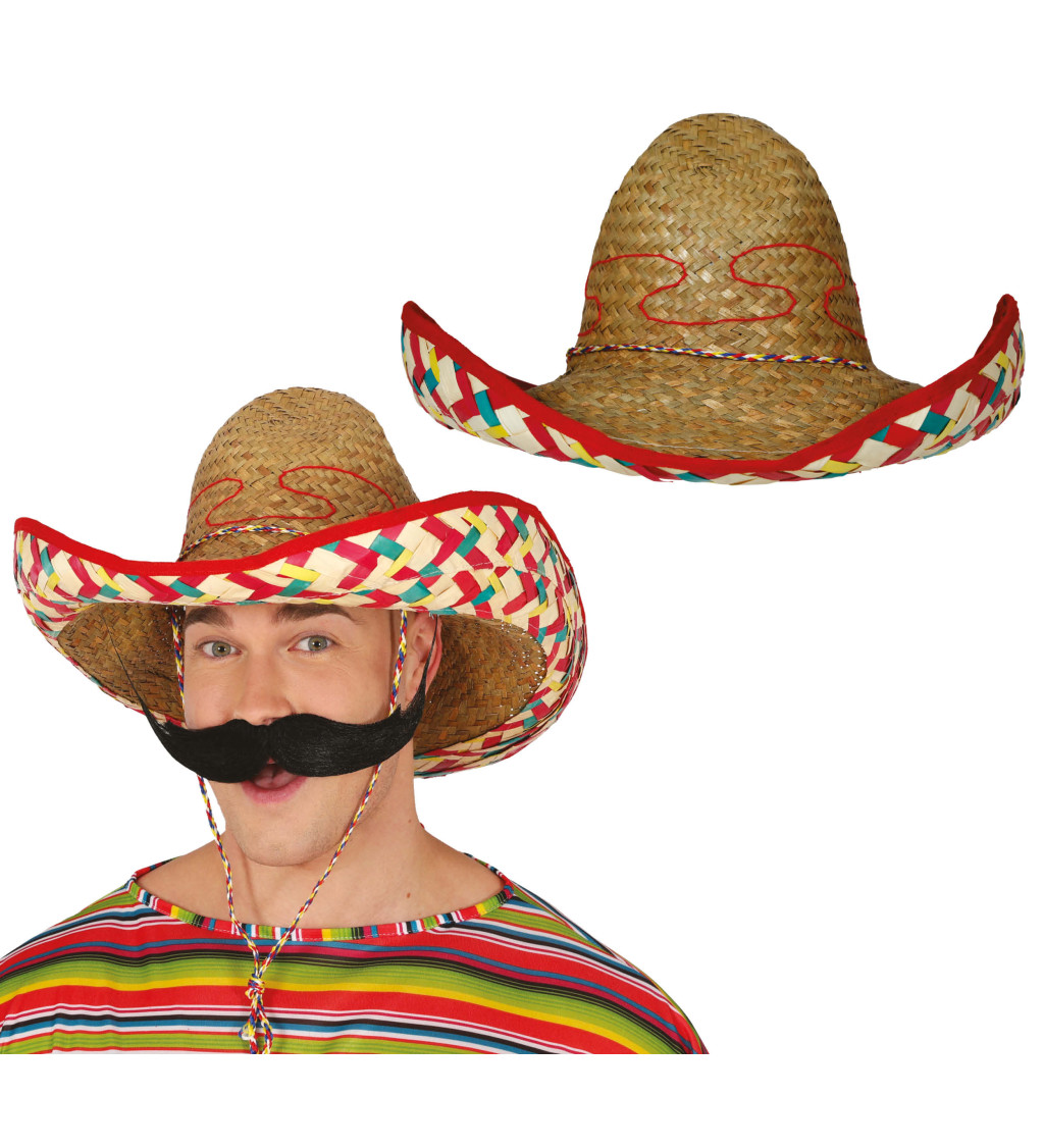 Mexické sombrero ze slámy