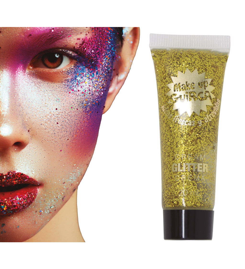 Krémový třpytivý make-up - zlatý