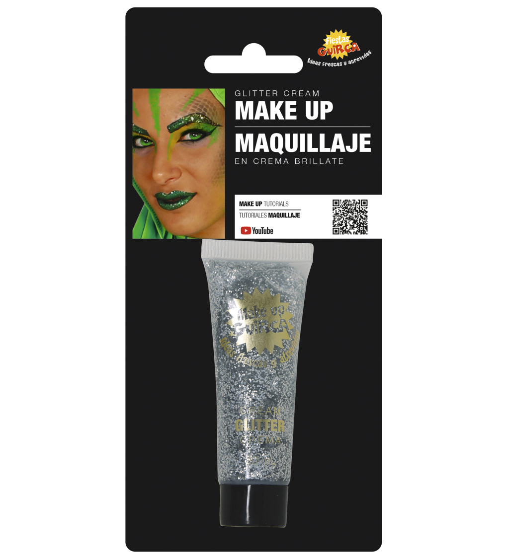 Krémový třpytivý make-up - stříbrný