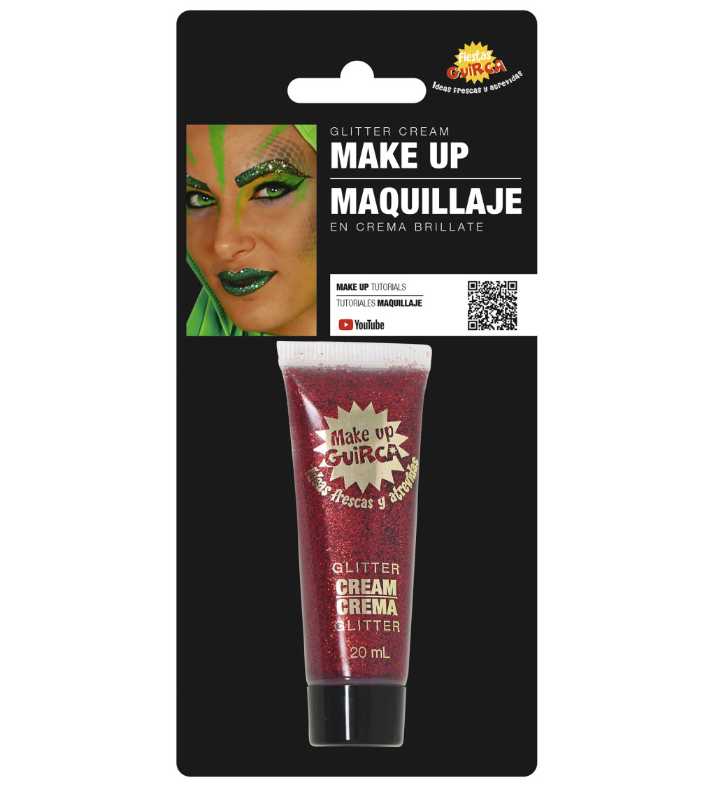 Krémový třpytivý make-up – červený