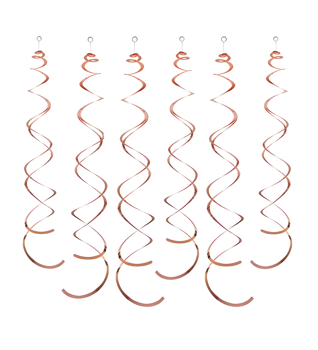 Dekorační spirály – rosegold, 6 ks