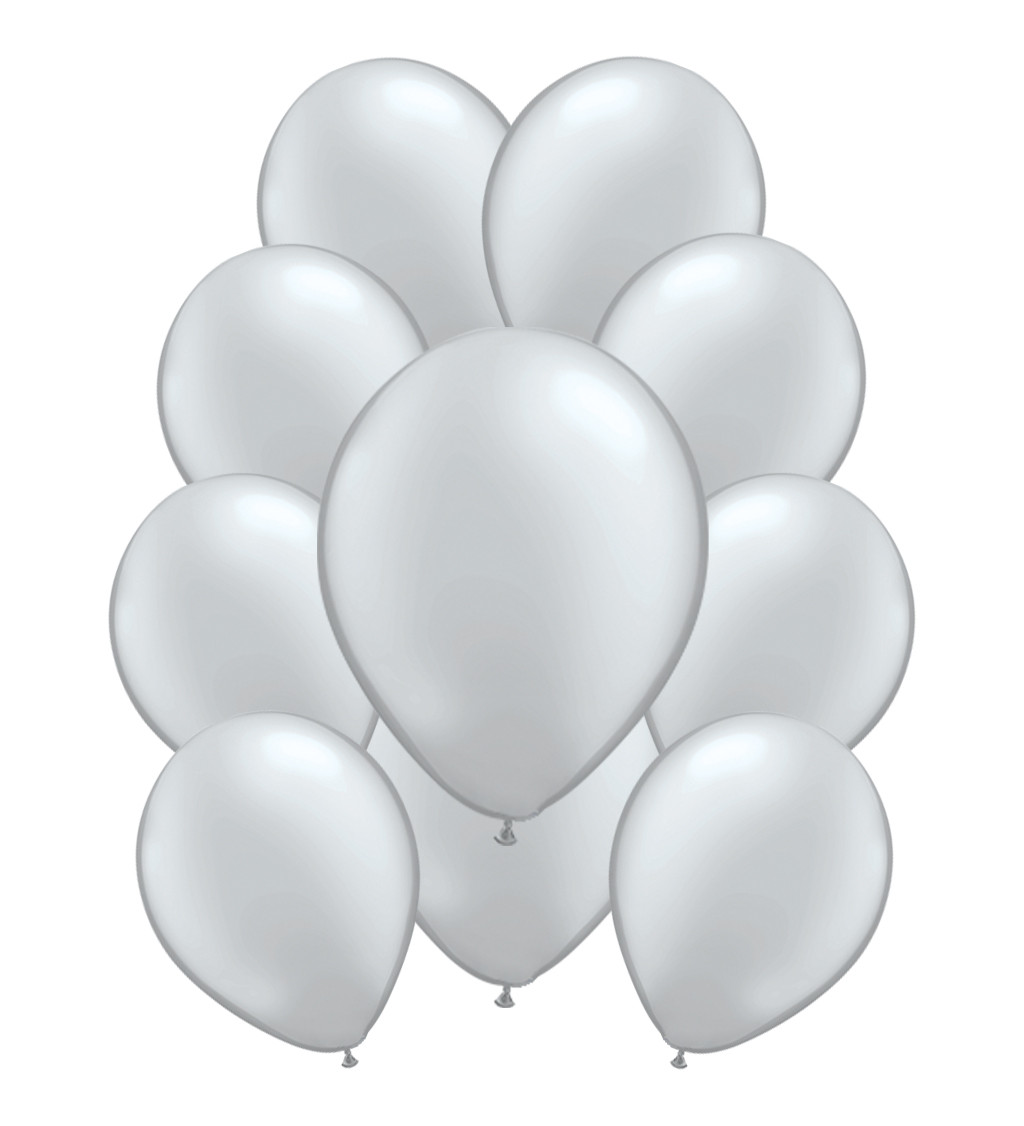 Metalické latexové balónky – stříbrné