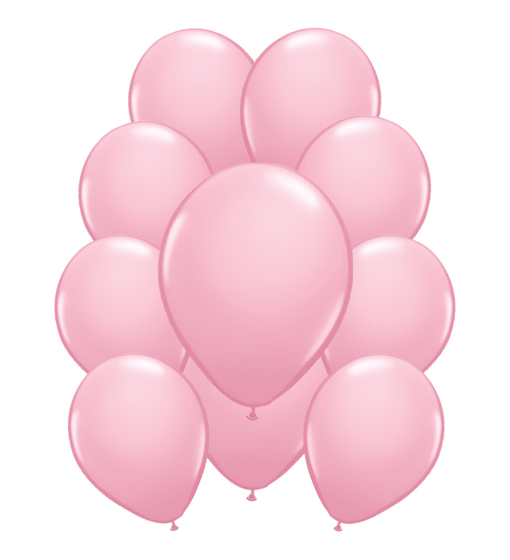 Metalické latexové balónky – baby pink