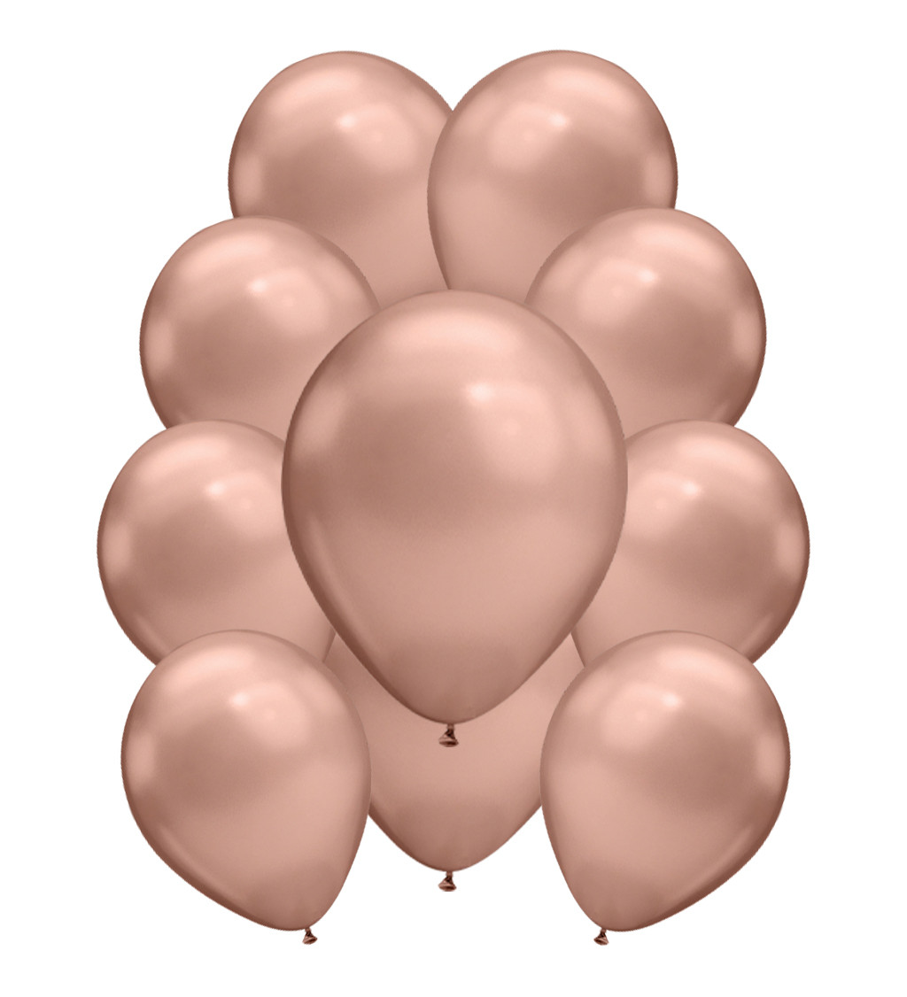 Chromové latexové balónky – rosegold