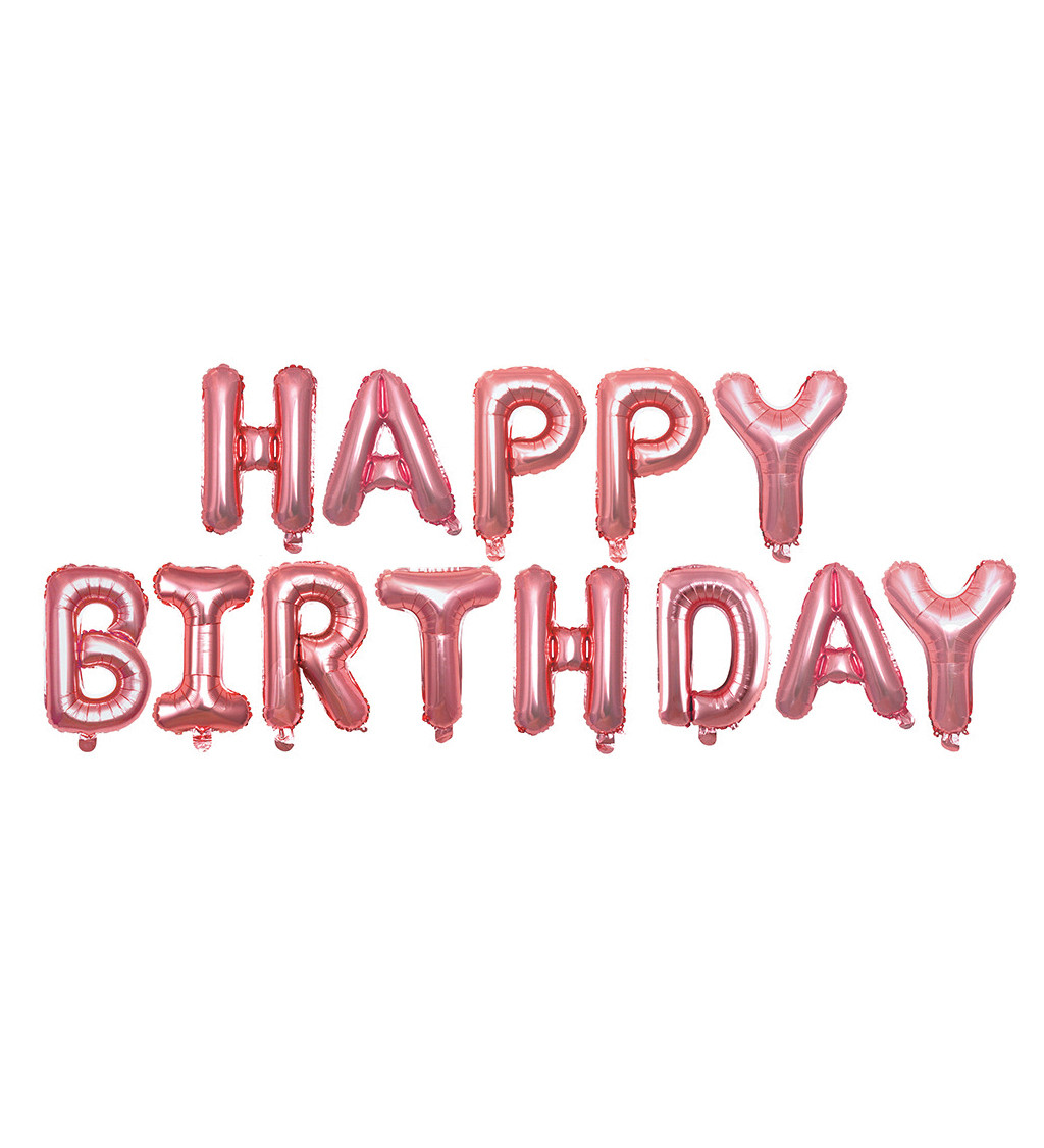 Girlanda Happy birthday nápis rosegold