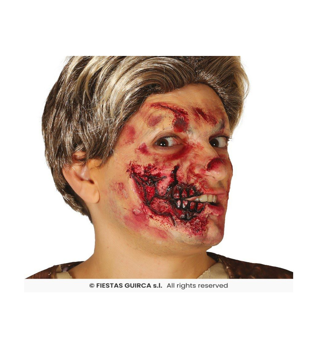 Latexová jizva – půl obličeje