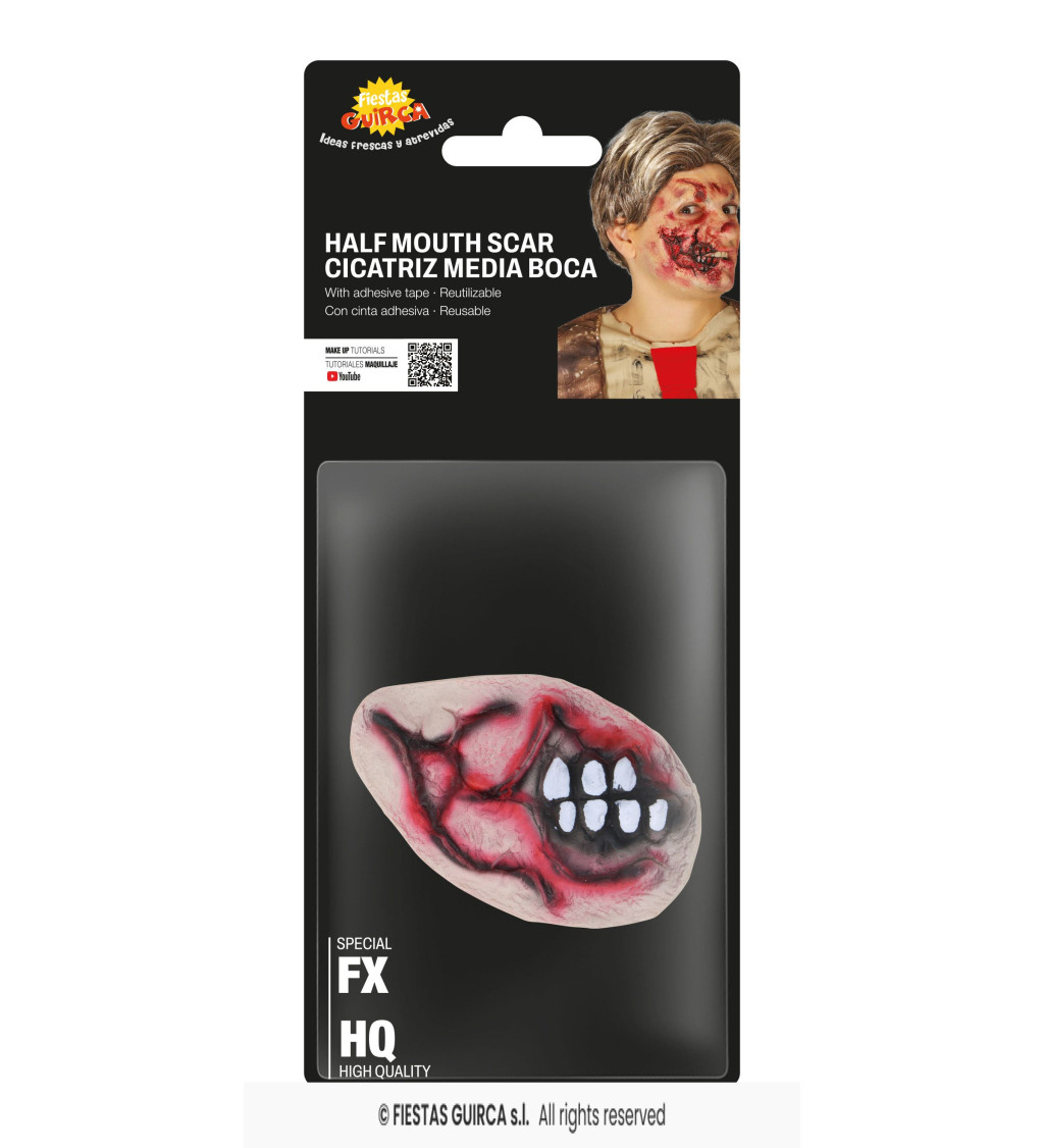 Latexová jizva – půl obličeje