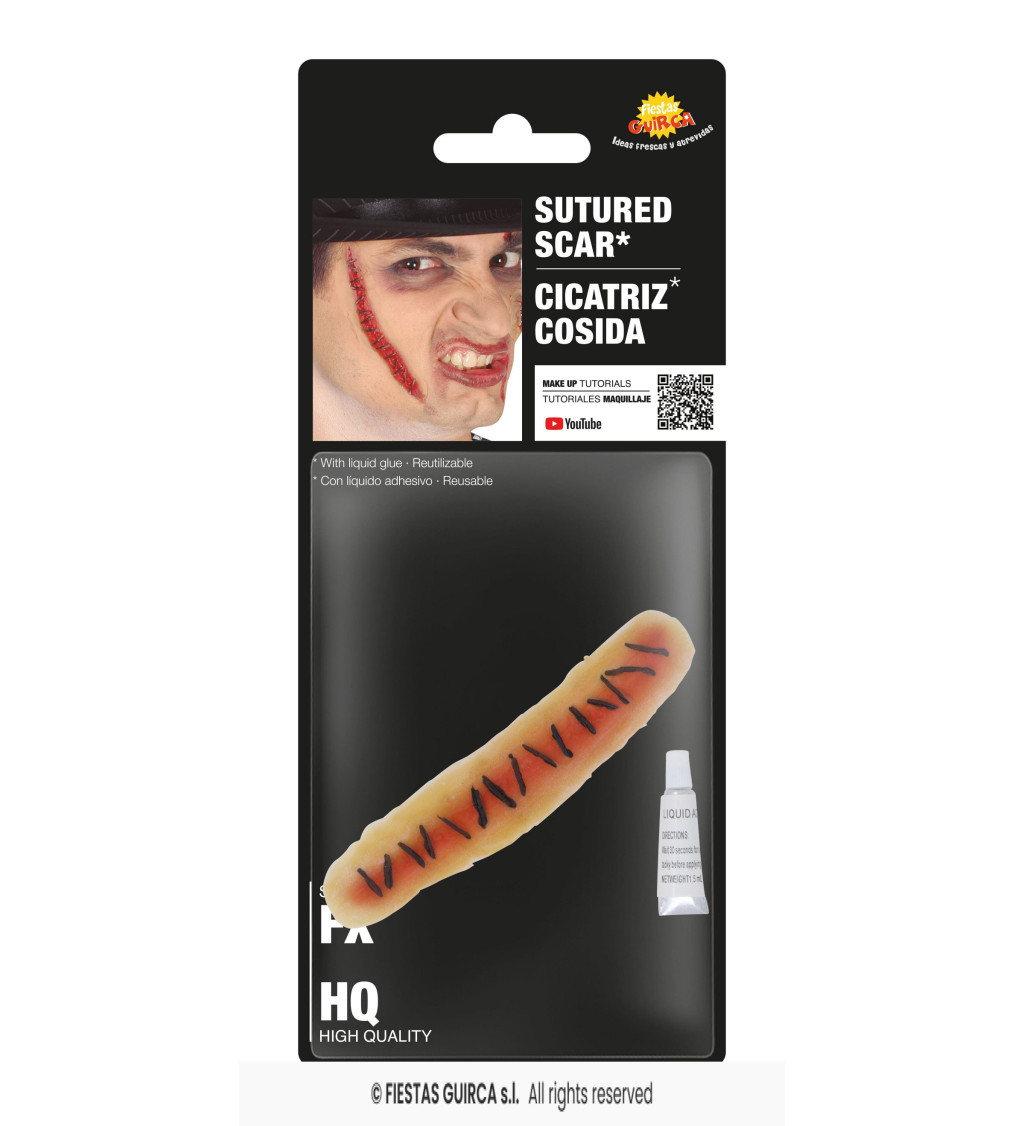 Latexová jizva – zašitá