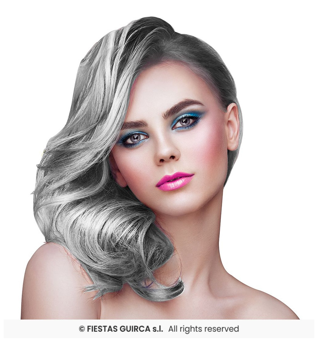 Třpytivý stříbrný sprej na vlasy