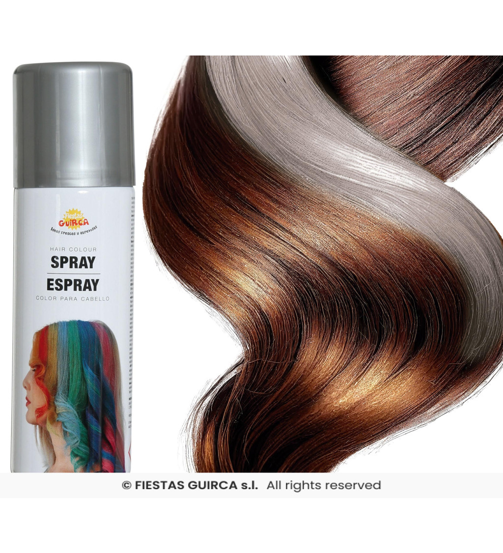 Třpytivý stříbrný sprej na vlasy