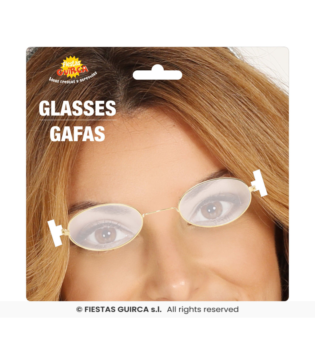 Kostýmové brýle ve zlaté barvě