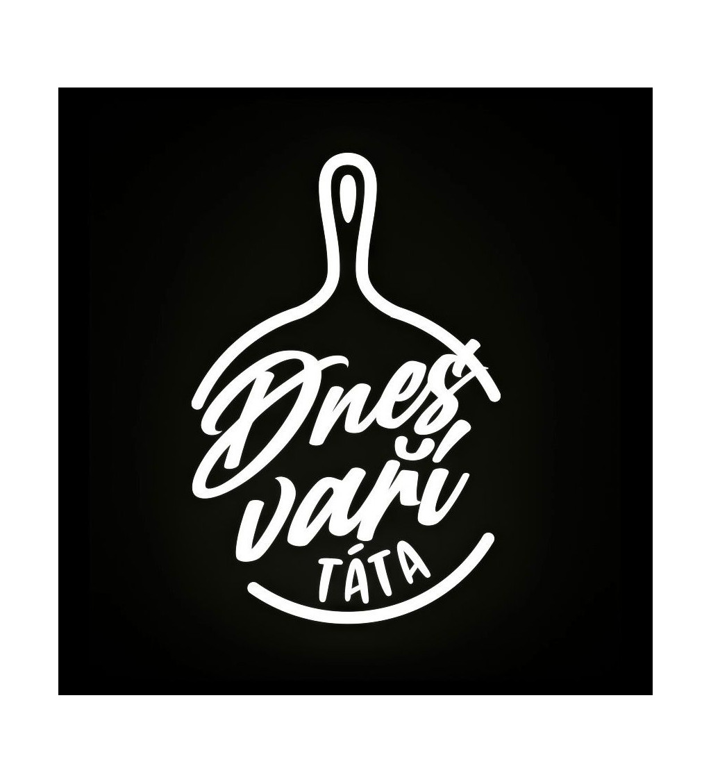 Zástěra černá s nápisem - Dnes vaří táta