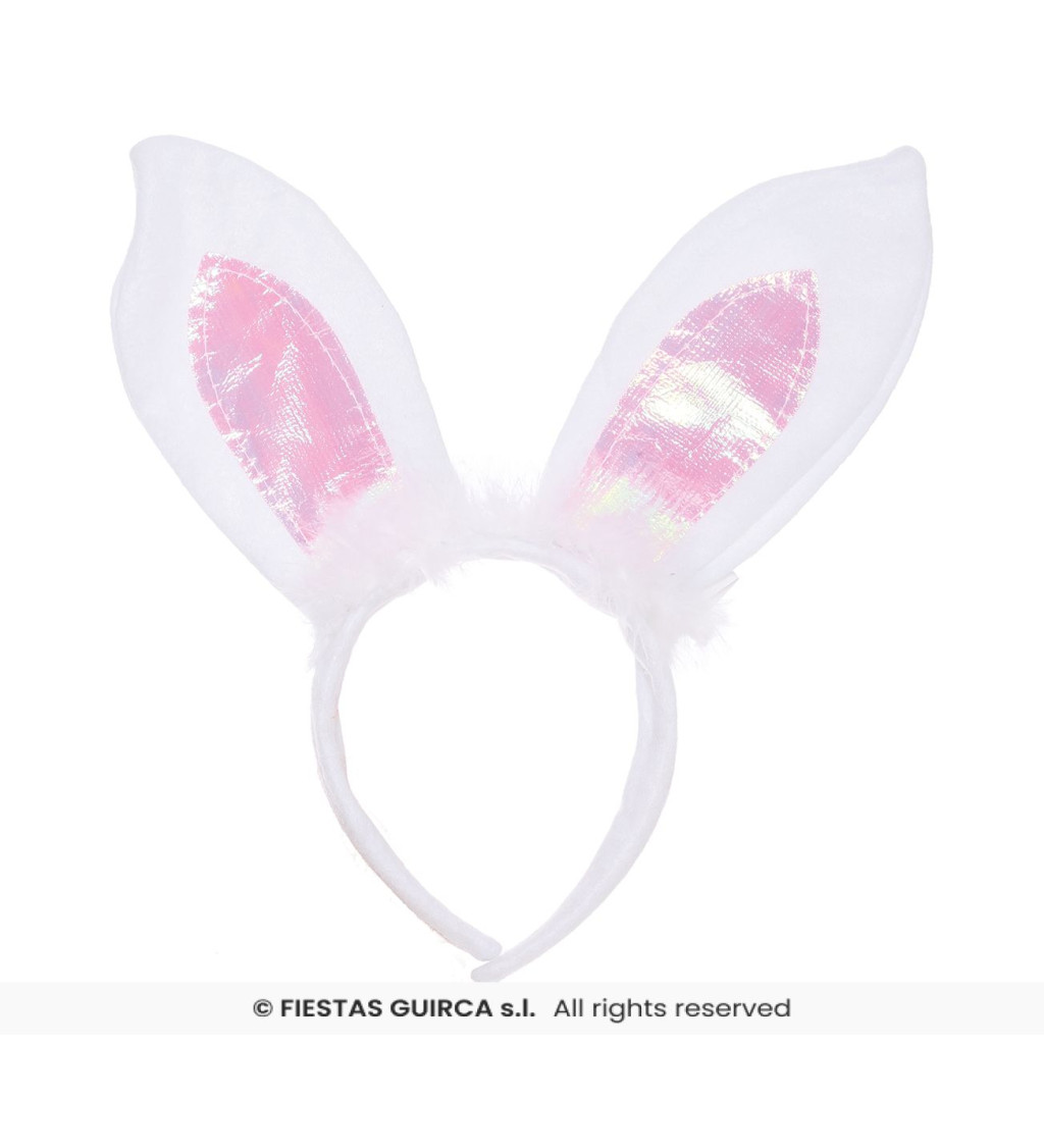 Bílé králičí uši na čelence