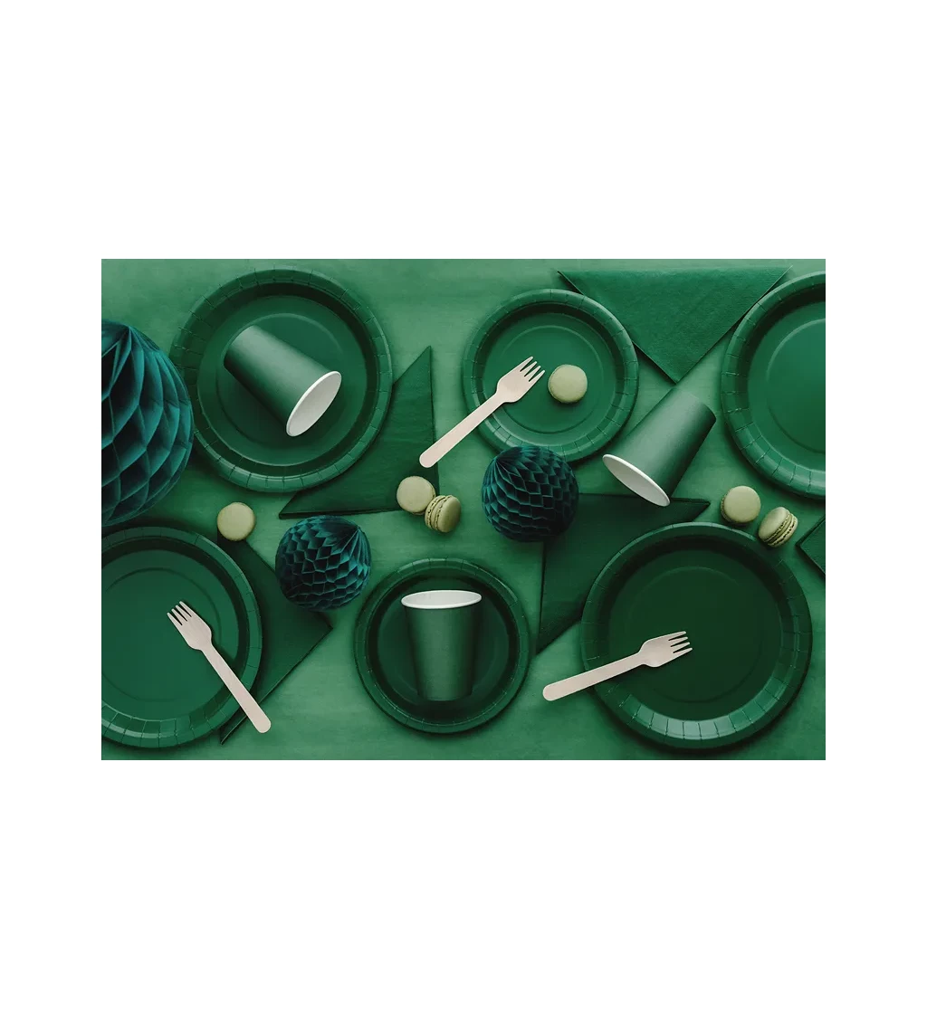 Tmavě zelené párty talířky