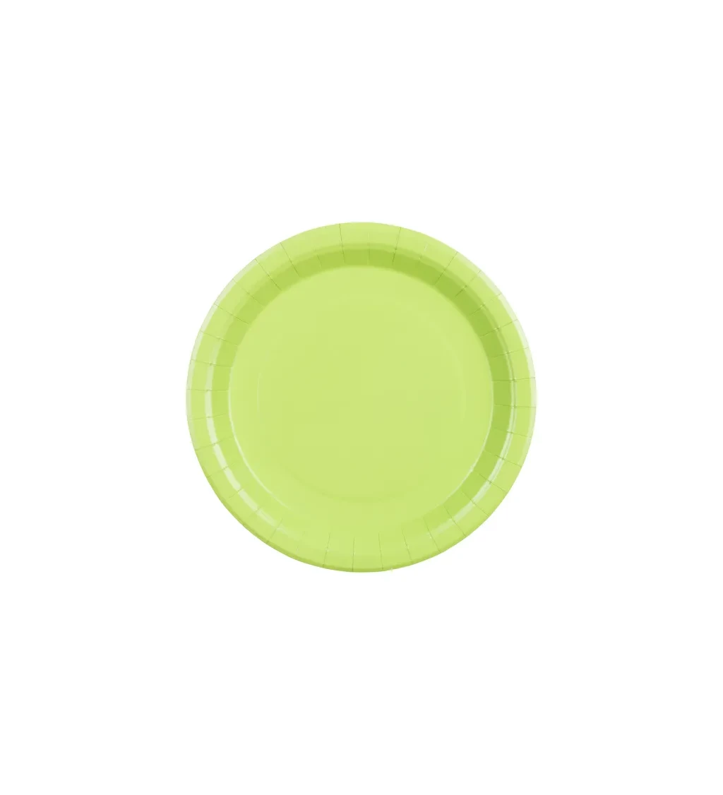 Světle zelené párty talířky