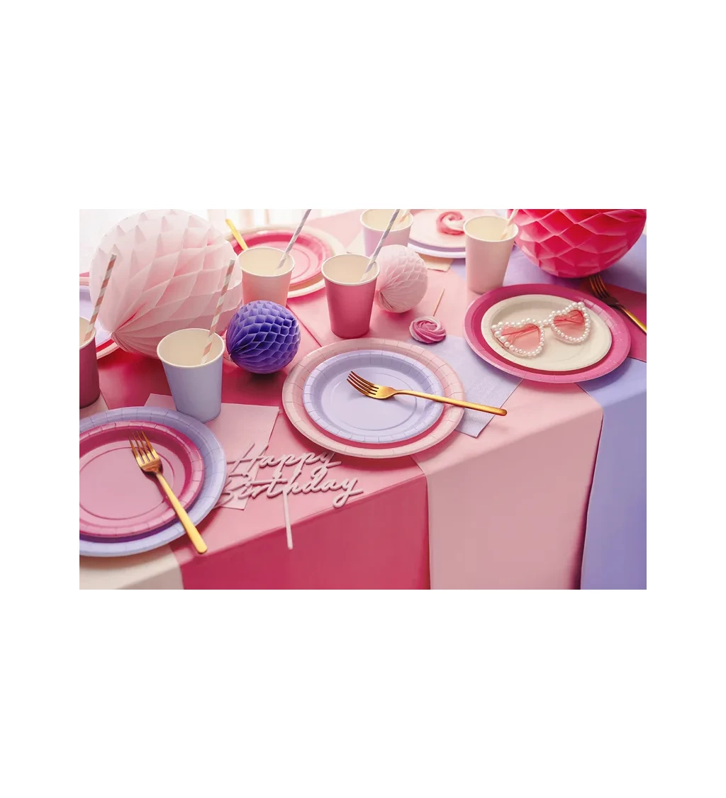 Světle růžové párty talířky