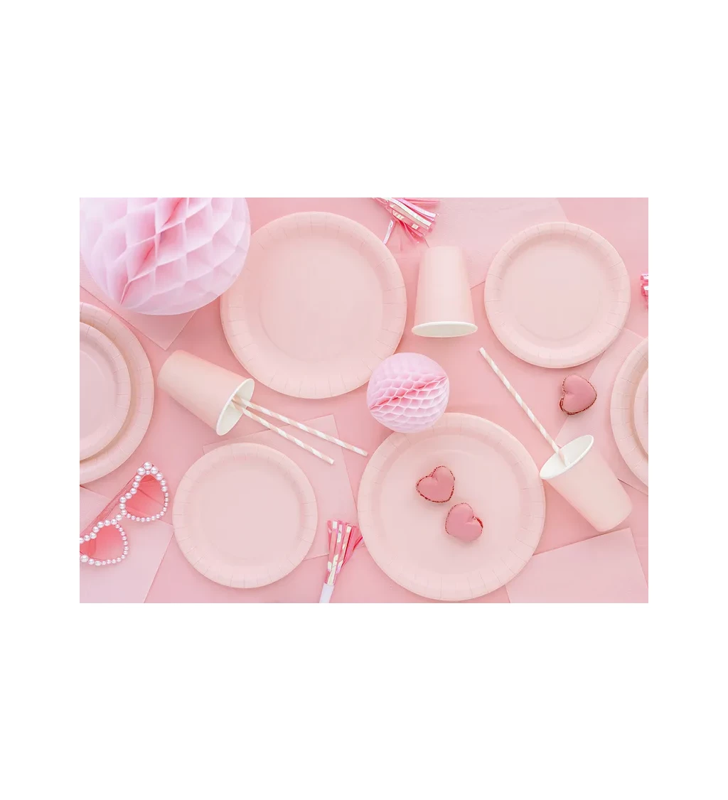 Světle růžové párty talířky