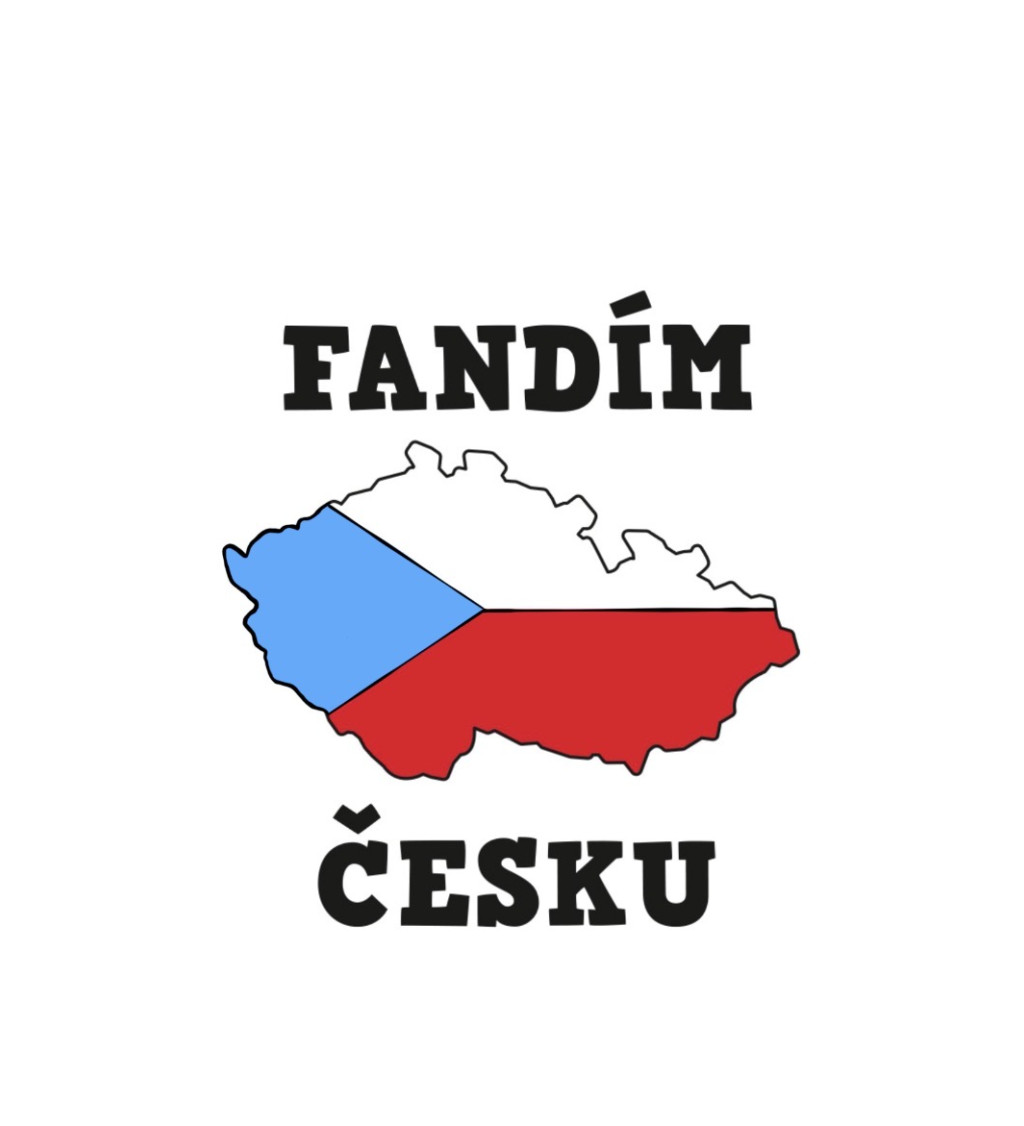 Pánské tričko bílé - Fandím česku