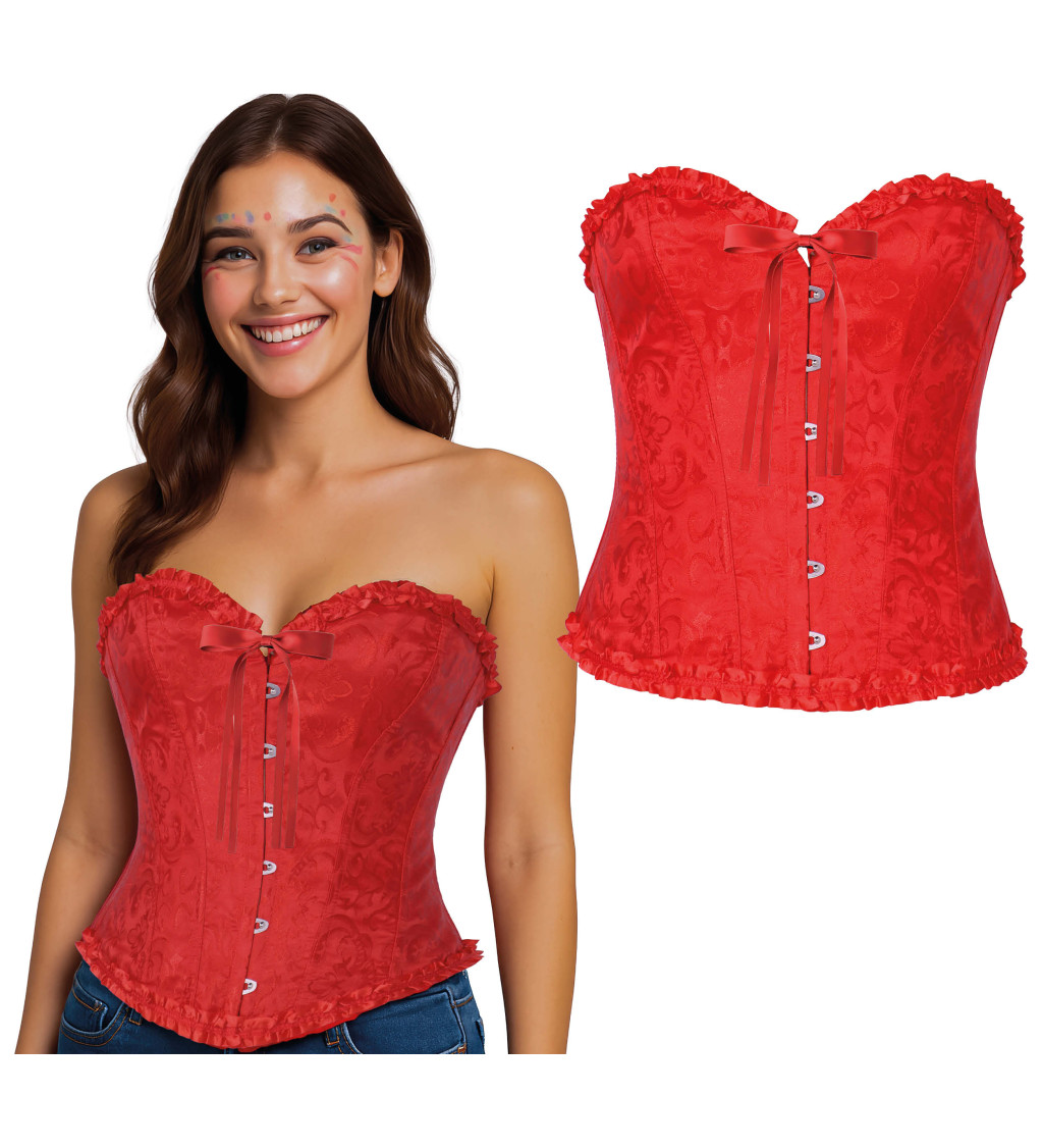 Korzet – červený s krajkou