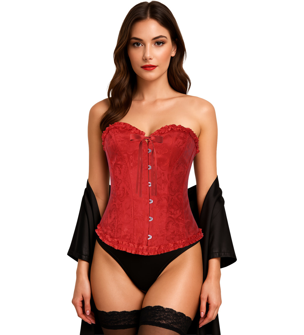 Korzet – červený s krajkou