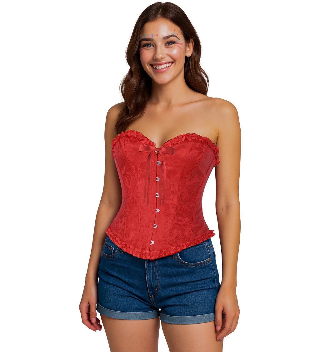 Korzet – červený s krajkou