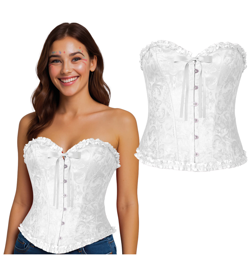 Korzet – bílý s krajkou