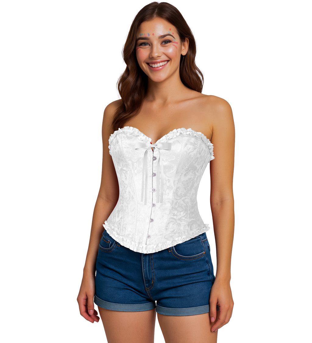 Korzet – bílý s krajkou