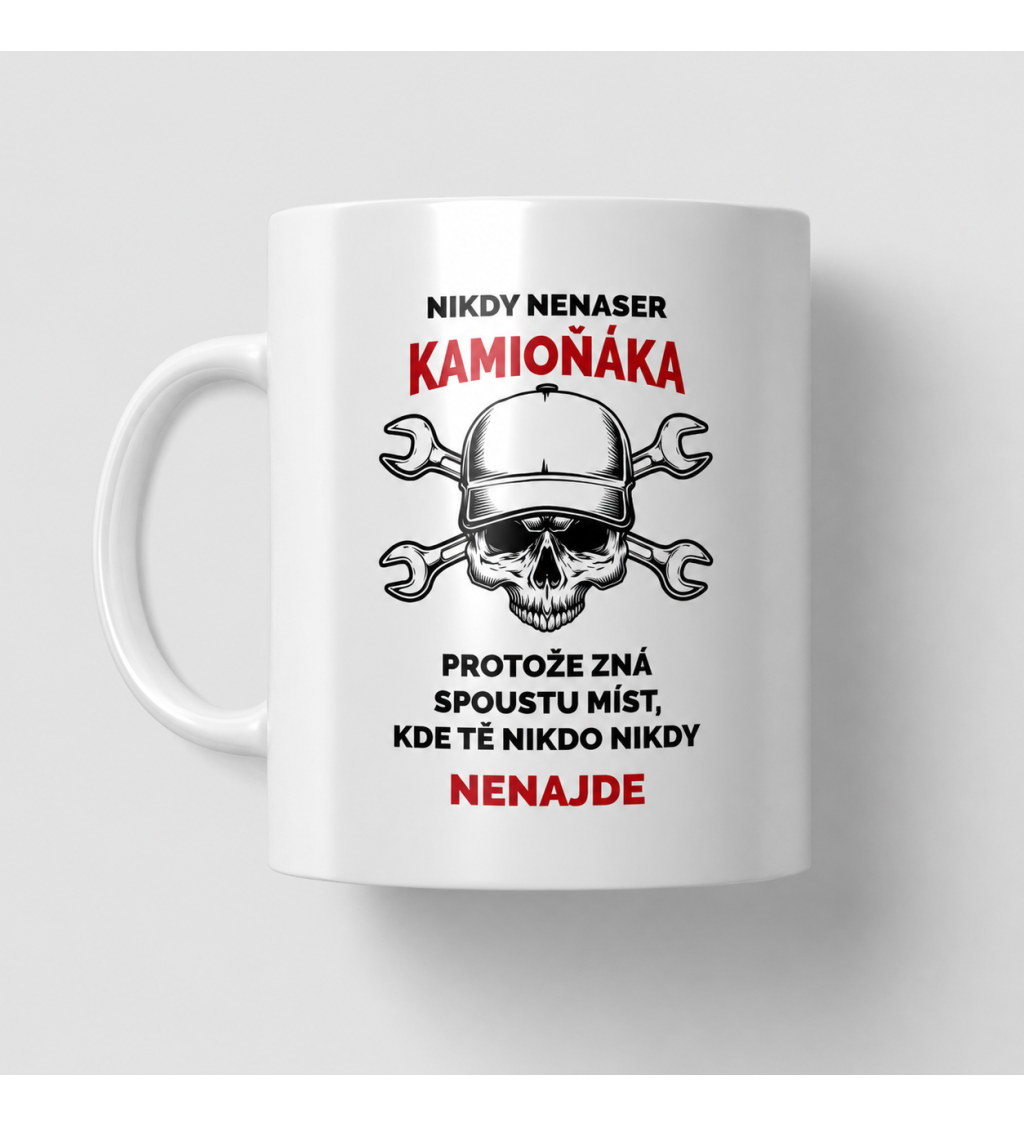 Hrnek bílý - Nikdy nenaser kamioňáka