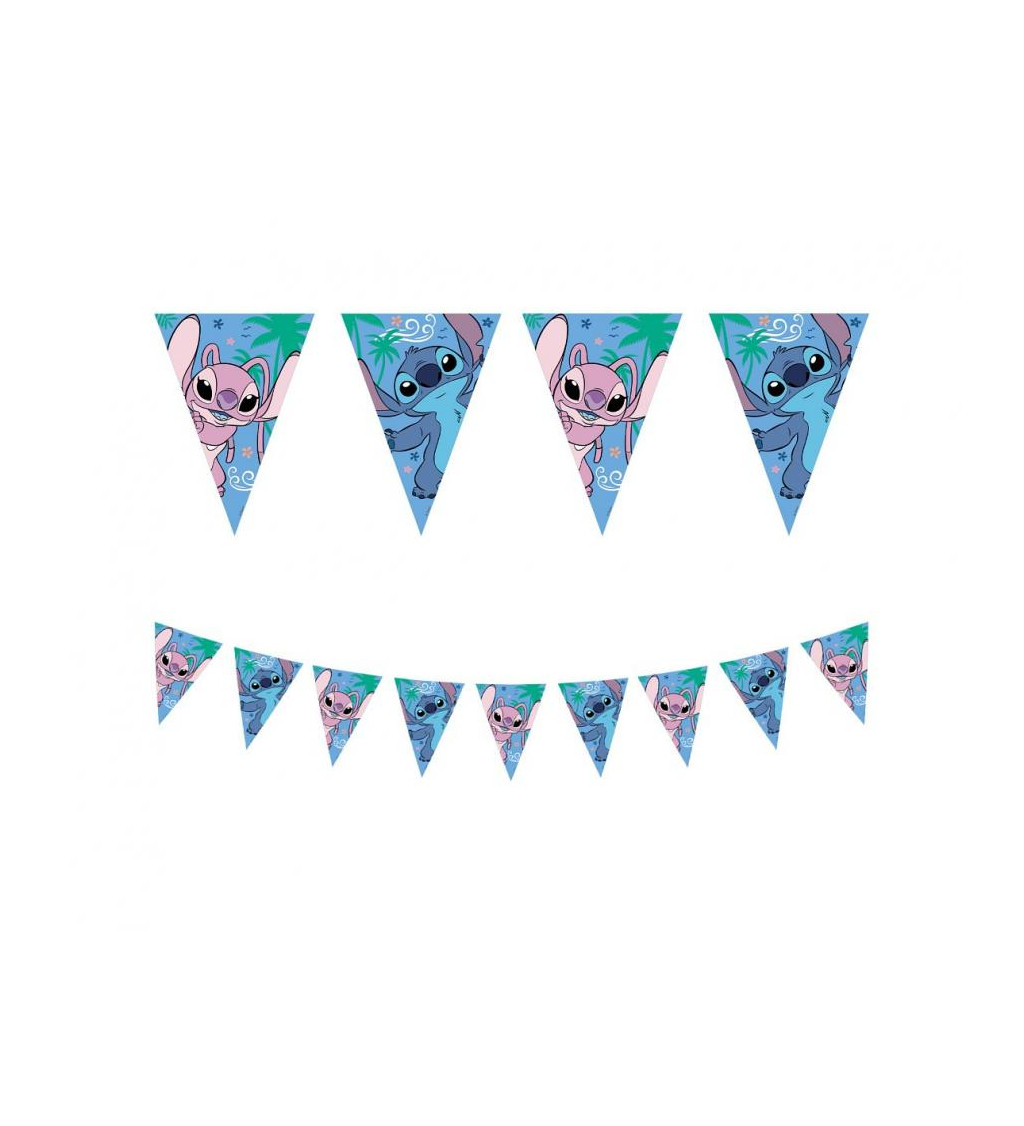 Girlanda Stitch & Angel – barevné vlaječky