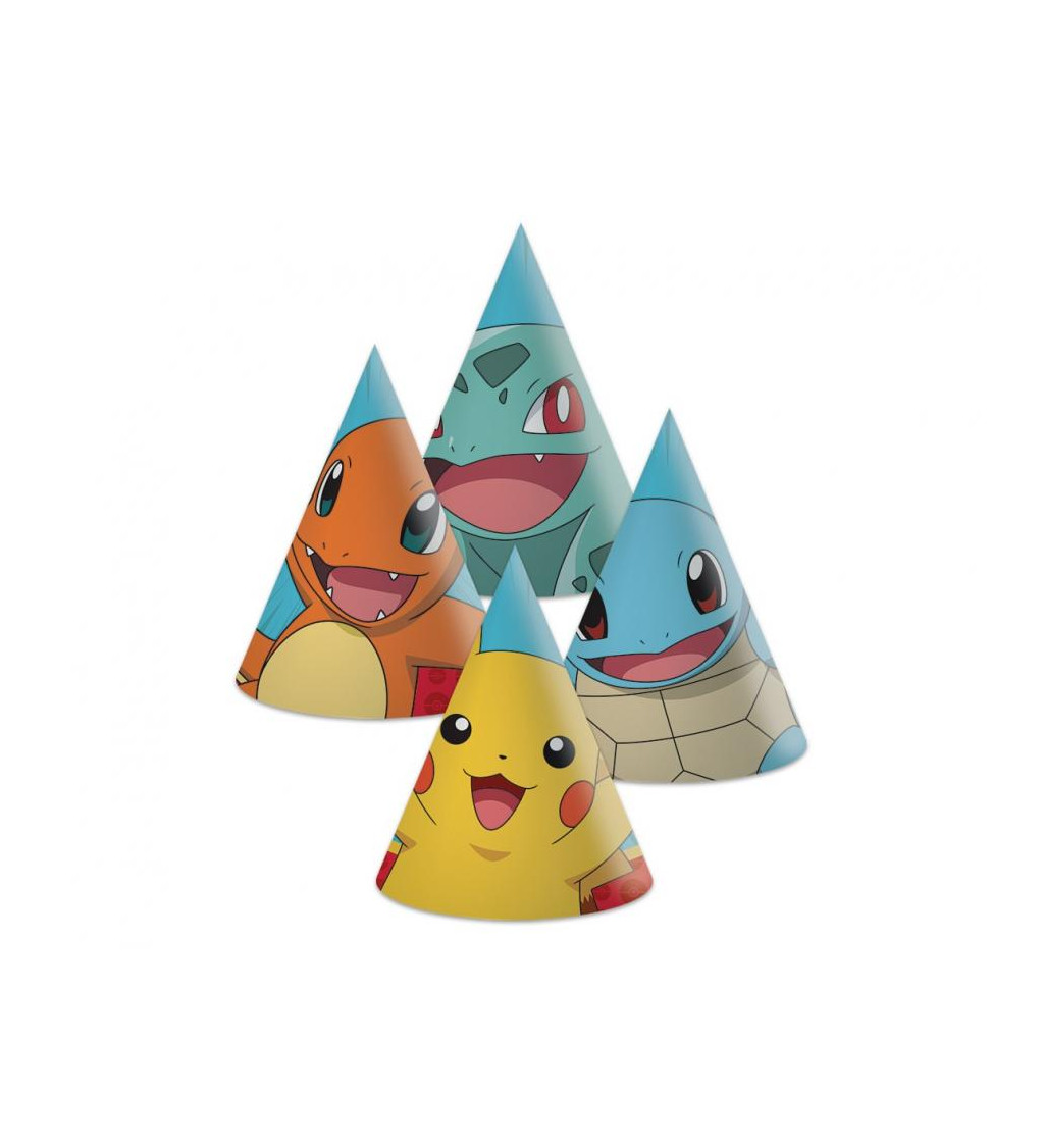 Papírové čepice Pokémon – Pikachu a přátelé